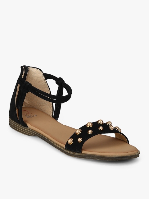 

KetImporta Women Black Embellished Open Toe Flats