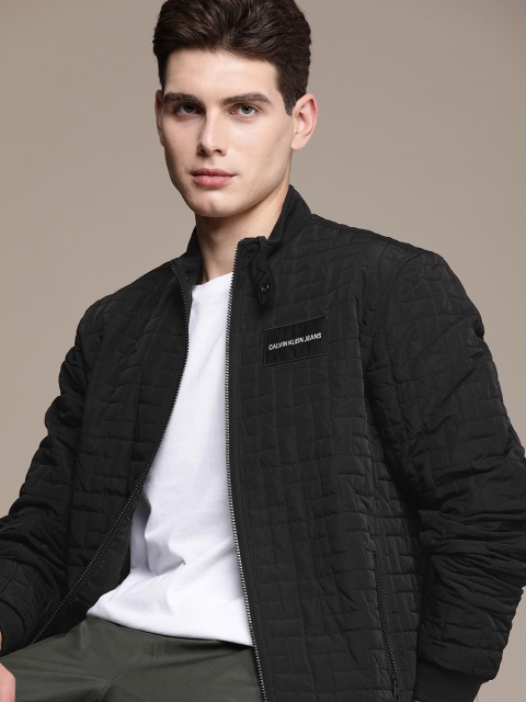 

Calvin Klein Jeans Men Black Applique Detailed Quilted Jacket