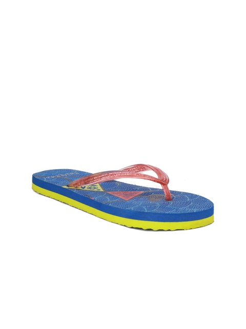 

Bata Women Pink & Blue Printed Thong Flip-Flops