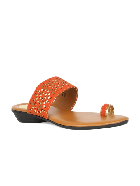 

Bata Women Orange Embellished Block Heels