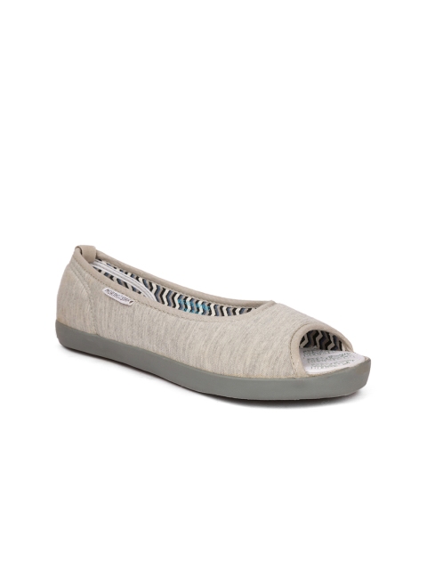 

Bata Women Grey Solid Fabric Ballerinas