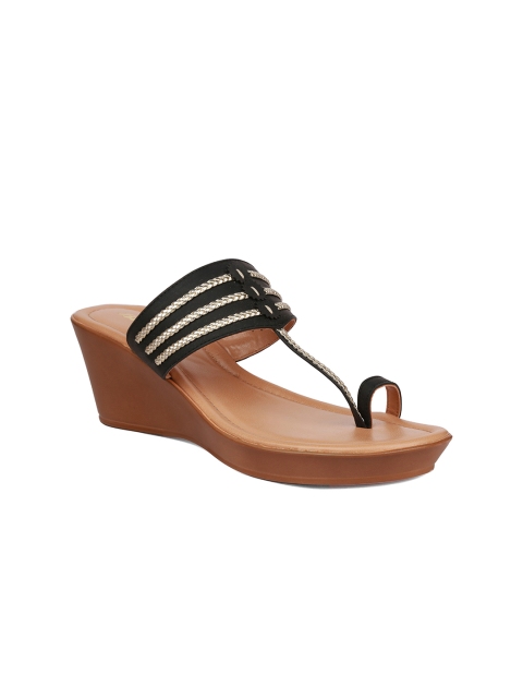 

Bata Women Black Woven Design Wedges