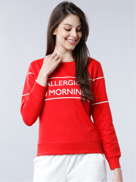 

Tokyo Talkies Women Red Printed Sweatshirt
