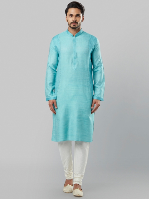 

Ethnix by Raymond Men Blue Woven Design Straight Kurta