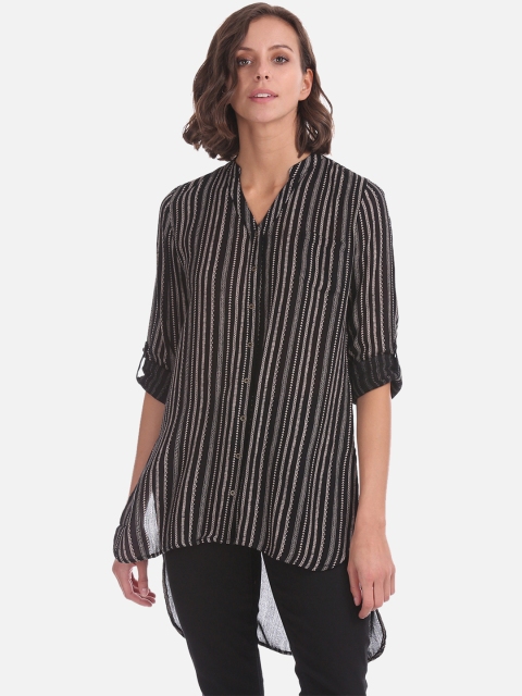 

Cherokee Women Black Striped High-Low Top
