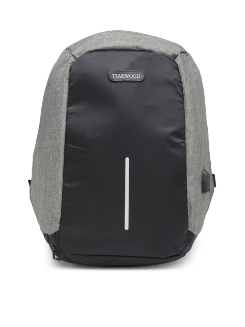 

Teakwood Leathers Unisex Grey Colourblocked Backpack