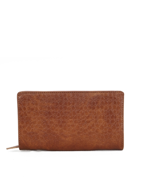 

Diwaah Women Tan Brown Textured Zip Around Wallet