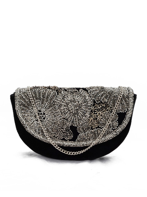 

Diwaah Black Self Design Sling Bag