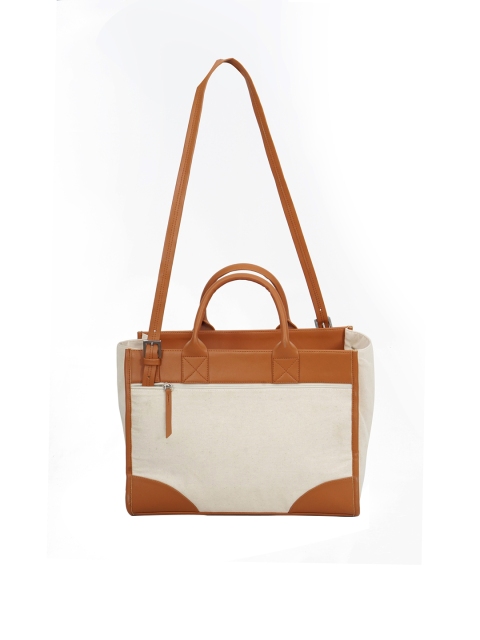 

Diwaah Off-White & Tan Brown Solid Handbag