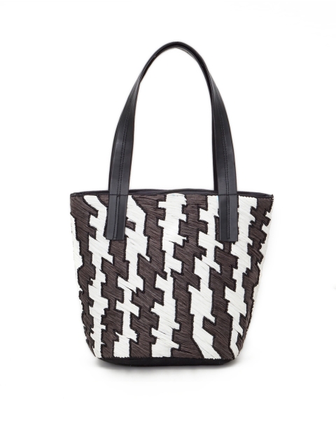

Diwaah Brown & White Embellished Tote Bag