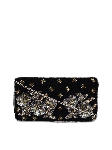 

Diwaah Women Black Embellished Casual Clutch