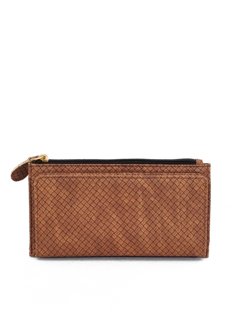 

Diwaah Women Brown Textured Zip Around Wallet