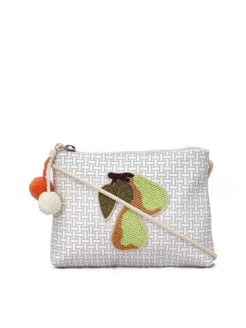 

Diwaah White & Grey Embellished Sling Bag