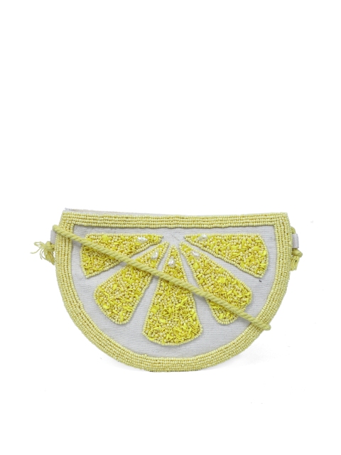 

Diwaah Girls Yellow & White Embellished Sling Bag