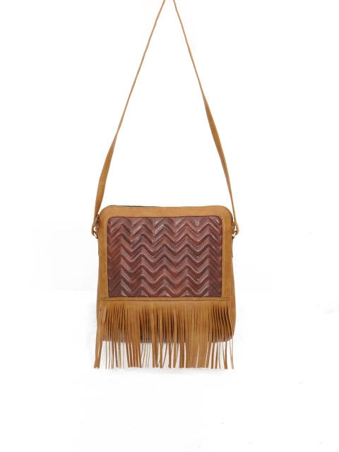 

Diwaah Brown & Tan Colourblocked Sling Bag