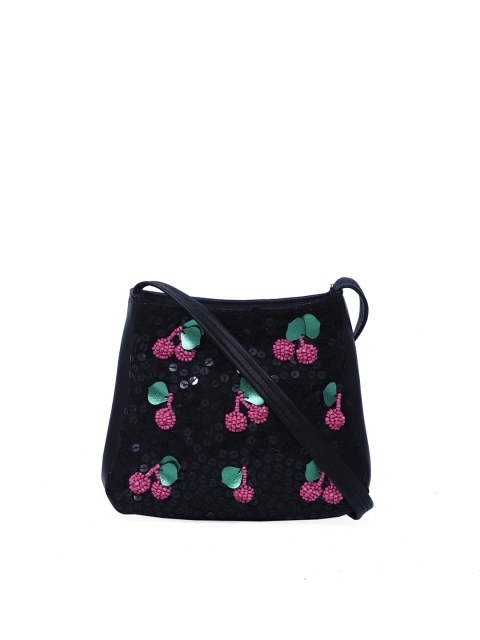 

Diwaah Girls Black & Pink Embellished Sling Bag