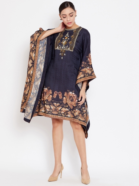 

The Kaftan Company Women Black Printed A-Line Dress