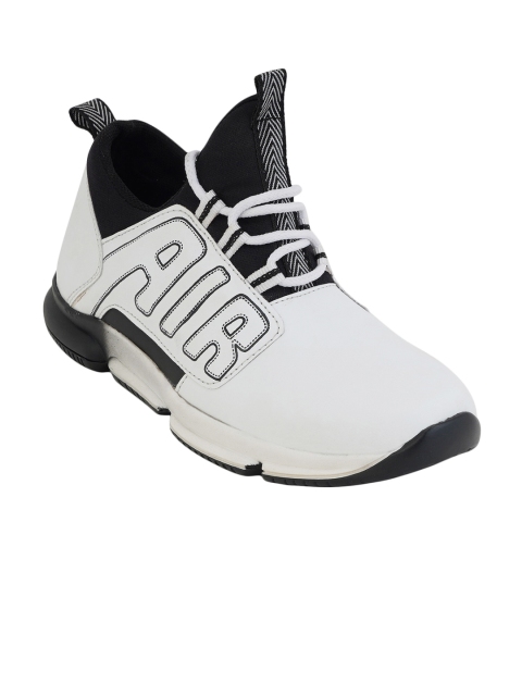 

Kielz Men White Colourblocked Synthetic Mid-Top Sneakers