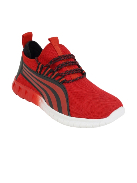 

Kielz Men Red & Black Striped Sneakers