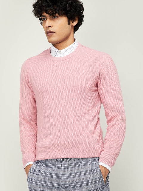 

CODE by Lifestyle Men Pink Solid Cotton Sweater