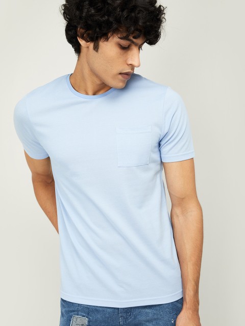 

Fame Forever by Lifestyle Men Blue Solid Round Neck T-shirt