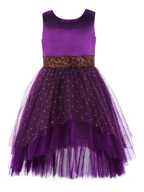 

Toy Balloon kids Girls Purple Embellished Fit and Flare Dress