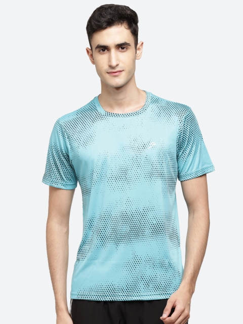 

SG Men Blue Printed Round Neck T-shirt