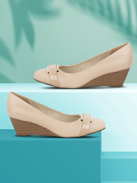 

Hush Puppies Women Beige Solid Pumps
