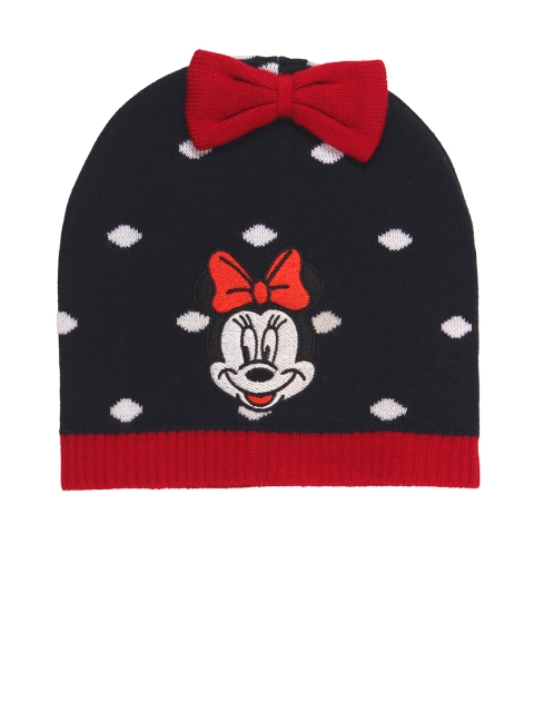

Kids Ville Girls Red Black And White Minnie Printed Beanie