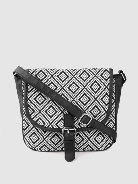 

Anouk Black & White Geometric Patterned Sling Bag