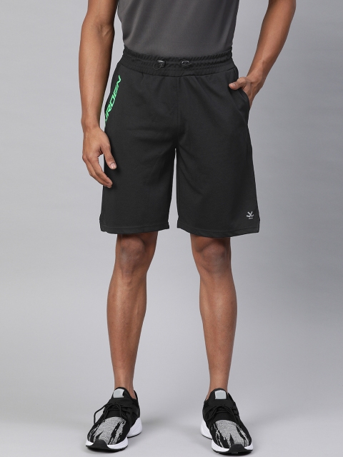 

WROGN ACTIVE Men Black Solid Regular Fit Sports Shorts