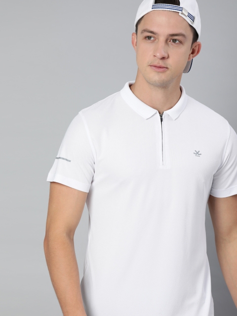 

WROGN ACTIVE Men White Solid Polo Collar T-shirt