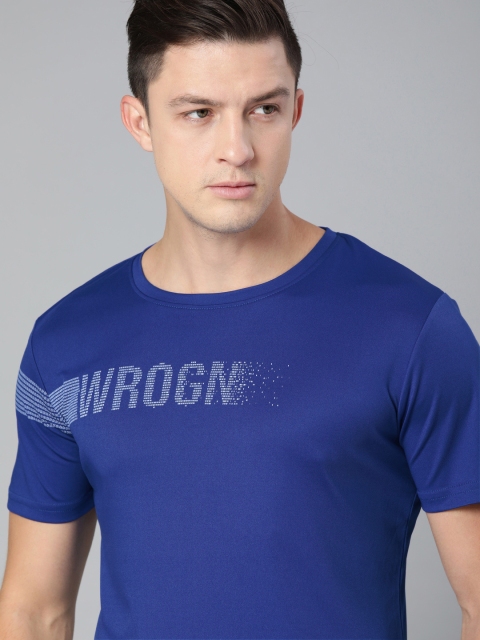 

WROGN ACTIVE Men Blue Printed Round Neck T-shirt