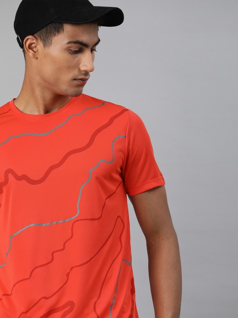 

WROGN ACTIVE Men Orange Printed Round Neck T-shirt