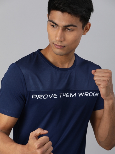 

WROGN ACTIVE Men Navy Blue Printed Round Neck T-shirt