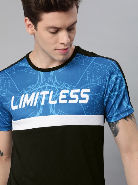 

WROGN ACTIVE Men Black Colourblocked Round Neck T-shirt