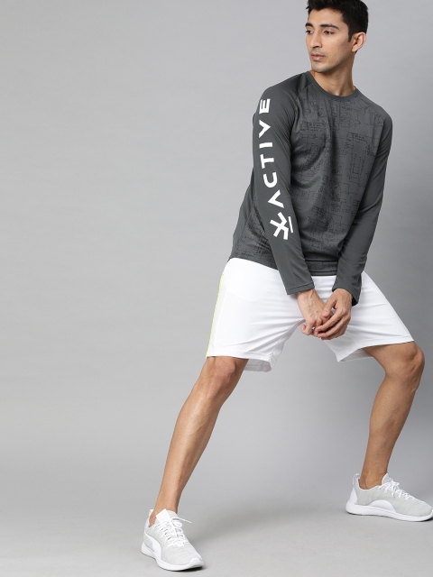 

WROGN ACTIVE Men Grey Printed Round Neck T-shirt