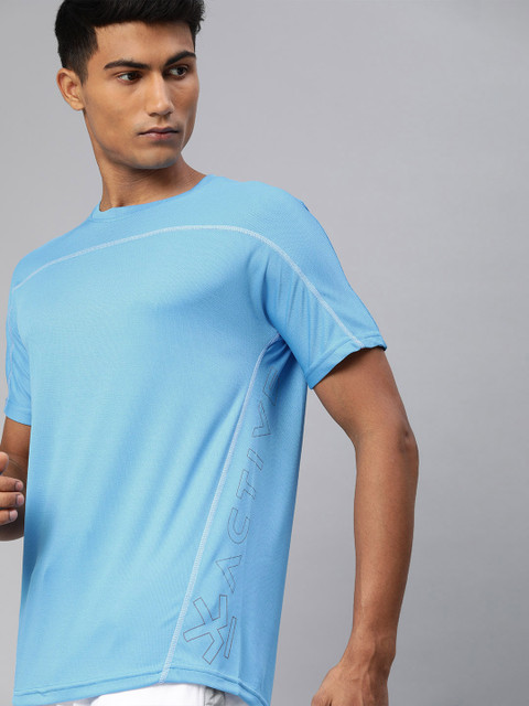 

WROGN ACTIVE Men Blue Printed Round Neck T-shirt