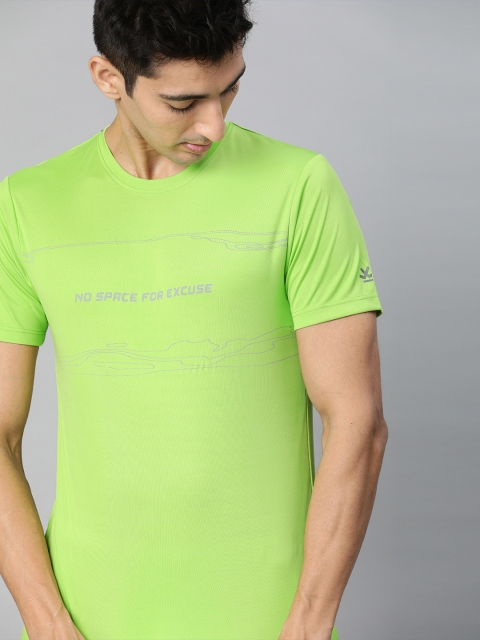 

WROGN ACTIVE Men Lime Green Printed Round Neck T-shirt