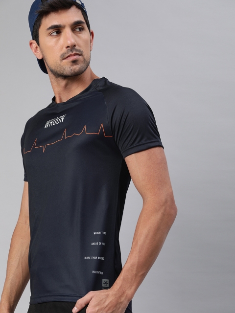 

WROGN ACTIVE Men Navy Blue Printed Round Neck T-shirt