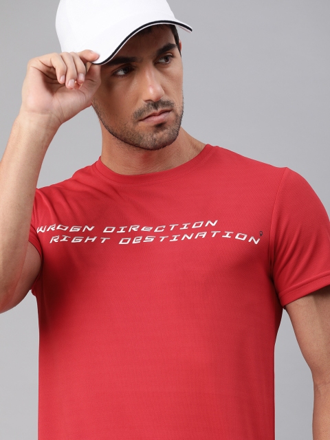 

WROGN ACTIVE Men Red Printed Round Neck T-shirt