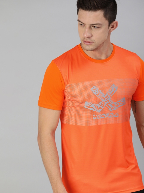

WROGN ACTIVE Men Orange Printed Round Neck T-shirt