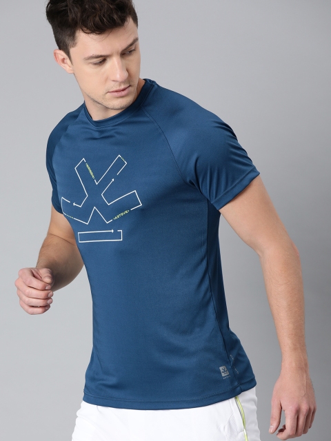 

WROGN ACTIVE Men Blue Brand Logo Printed Round Neck T-shirt