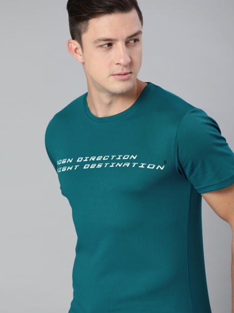 

WROGN ACTIVE Men Teal Printed Round Neck T-shirt