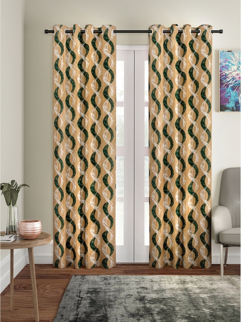 

Cortina Brown, Black And White Set of 2 Long Door Curtains