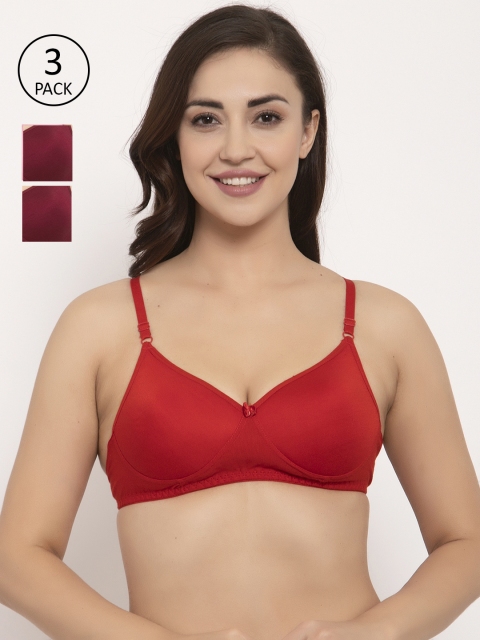 

GRACIT Women Red Solid Medium Coverage Lightly-Padded Push-Up Bra PW5-03-14-14-28B