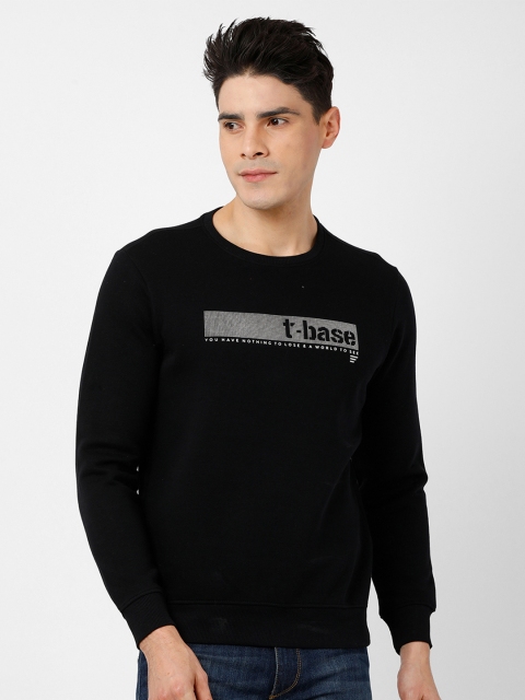 

t-base Men Black Printed Sweatshirt