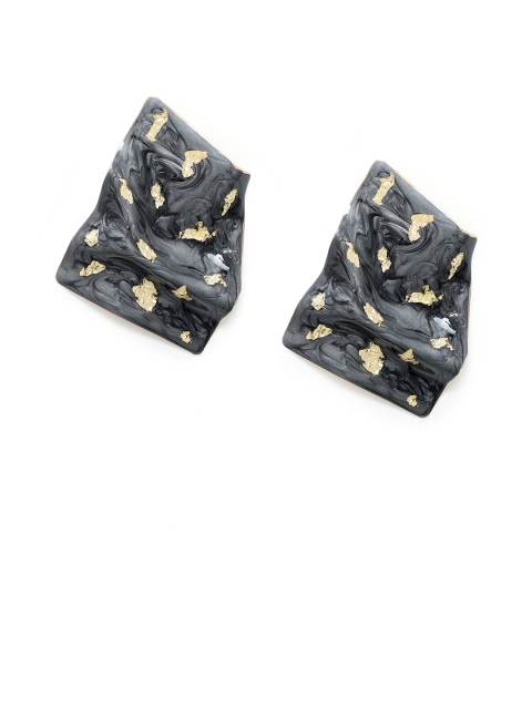 

Bellofox Black & Gold-Toned Quirky Studs