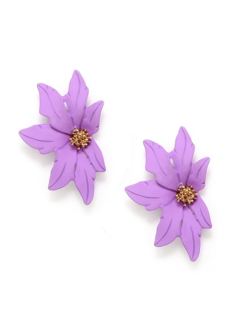 

Bellofox Purple & Gold-Plated Floral Studs