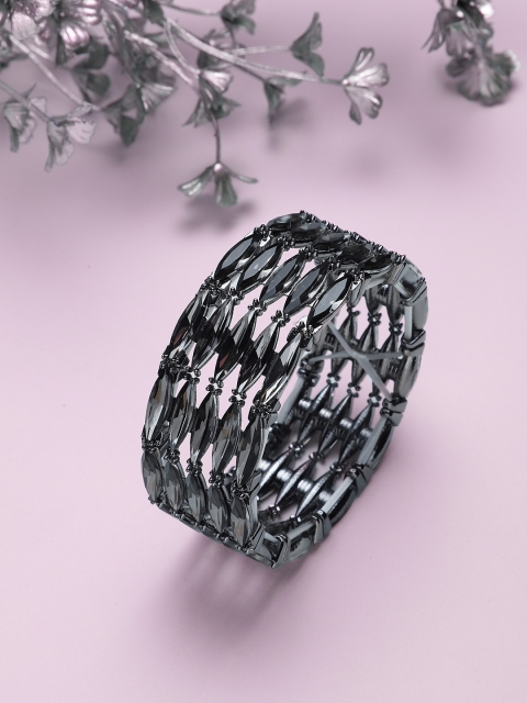 

Mali Fionna Black Stone-Studded Adjustable Elasticated Bracelet